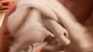 SAUNA BOY FEET DRENCHED IN THROBBING BIG COCK CUM GUSH