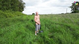New Drone Sparks Bald Dudes Public Cum Gusher Frenzy