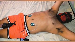 Hairy Pup Mask Electro Jock Cums Hands Free Gushing Destroyed