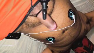Hairy Pup Mask Electro Jock Cums Hands Free Gushing Destroyed
