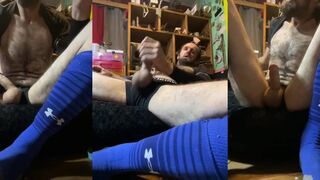 Hairy Euro Beast Edges Massive Dick B4 Work Gushes Precum Rivers