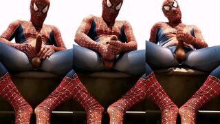 Spidermans 8Inch Cock Gushes Ropes Cums Destroyed In Zentai