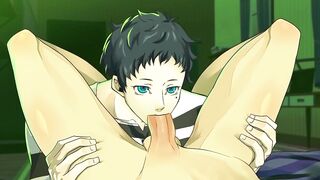 Akihiko Destroys Makoto Leg Up Cock Choked Gushing Cum Flood