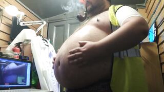 Builder Bear Bloats Gut Till Burp Cum Gushes Wild