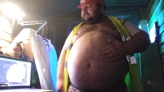 Builder Bear Bloats Gut Till Burp Cum Gushes Wild