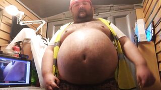 Builder Bear Bloats Gut Till Burp Cum Gushes Wild