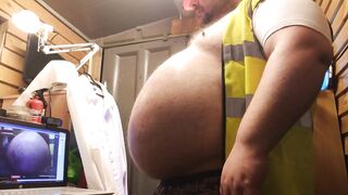 Builder Bear Bloats Gut Till Burp Cum Gushes Wild