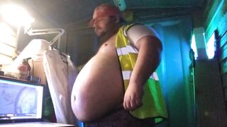 Builder Bear Bloats Gut Till Burp Cum Gushes Wild