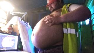 Builder Bear Bloats Gut Till Burp Cum Gushes Wild