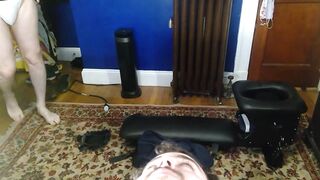 HAIRY ASS CRUSHES FACE FULL WEIGHT SUB CHOKES GUSHES CUM RIMMED RAW