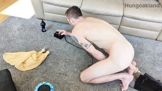 Hairy Jock Ass Destroyed by Fuck Machine Cum Explosion