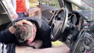 2 Slutty Truck Whores Choke Gag on My Huge Cock Cum Flood