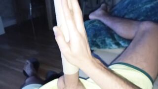 Huge Fat BWC Rips Lime Shorts Fucks Tube Gushes Cum Explosion