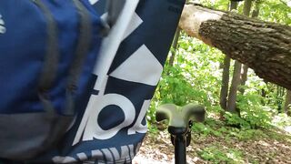 Dirty Bike Cock Gushes Mega Load Woods Risky Blast