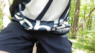 Dirty Bike Cock Gushes Mega Load Woods Risky Blast