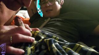 Gamer Boy Choked Destroyed by Daddy Grandpa Throatpie Gush