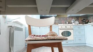 Stepbro Shaved Cock Gushes Huge Cum Under Kitchen Table