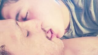 Latino Stepdad Chokes Sweet Boy with Gushing Spit Kisses Nipple Ravaged