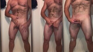 Hairy Jock Pisses Fountain On Self Soap Lathers Huge Cum Gush