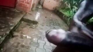 Blackest Beast Cock Gushes Huge Load Wet Outdoor Stroke