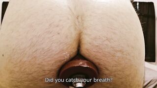 Chubby Ass Destroyed by Gay Fucking Machine Farting Cum Gush