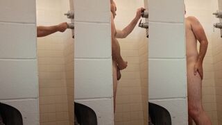 Public Shower Big Dick Daddy Gushes Cum Flood Exposed