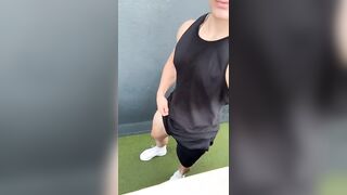 Sweaty Muscle Shorts Bulge Erupts Cum Flood Destroyed