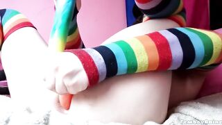 Femboy Raine Gets Destroyed by a Monster Dildo While Choking on his Own Squeals