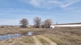 Twink fucked raw by big dick daddy on public roadside cum dump