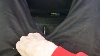 Taxi twink pumped out for public cum shot after getting caught jerking off in car