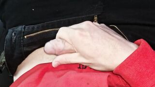 Taxi twink pumped out for public cum shot after getting caught jerking off in car