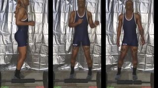 Wrestling Singlet Workout Femboy Gets BBC Fucked Raw