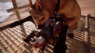 Wild Twink Foxy destroyed by massive horse cock brutal yiff