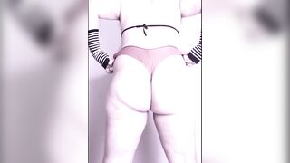 Goth sissy shreds jeans shorts twerking big fat ass raw solo