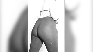 Goth sissy shreds jeans shorts twerking big fat ass raw solo