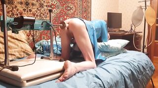 Sissy Earth anal cumshot machine hands free rough orgasm