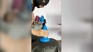 Both Holes Close Up Training deepthroat anal gape solo guy huge toys