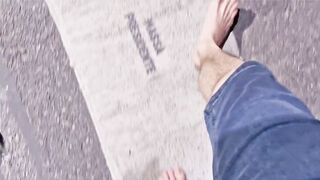 Walking barefoot on filthy streets until his soles were ruined and dripping