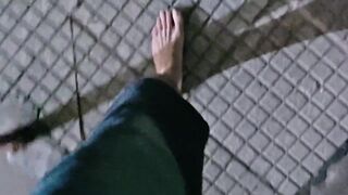 Walking barefoot on filthy streets until his soles were ruined and dripping