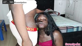 Big black cock wrecks my sloppy mouth then fucks me raw until I cream