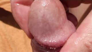 Beautiful head massage close-up destroys his tight hole with steel hard cock