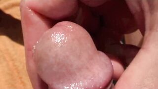 Beautiful head massage close-up destroys his tight hole with steel hard cock