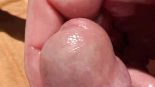 Beautiful head massage close-up destroys his tight hole with steel hard cock