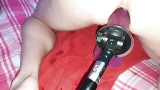 Mike's locked cock wrecked raw by the gay anal fuck machine