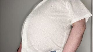 Pumping Up a Huge Gay Belly till It Bulges and Bursts
