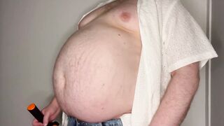 Pumping Up a Huge Gay Belly till It Bulges and Bursts