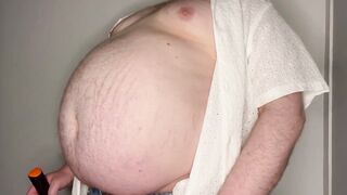 Pumping Up a Huge Gay Belly till It Bulges and Bursts