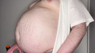Pumping Up a Huge Gay Belly till It Bulges and Bursts