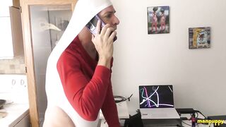 Richard Lennox destroys his underwear with atomic wedgies while testing the wrong color on a customer service call