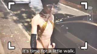 Femboy golden bikini ruined by desperate gay gaze